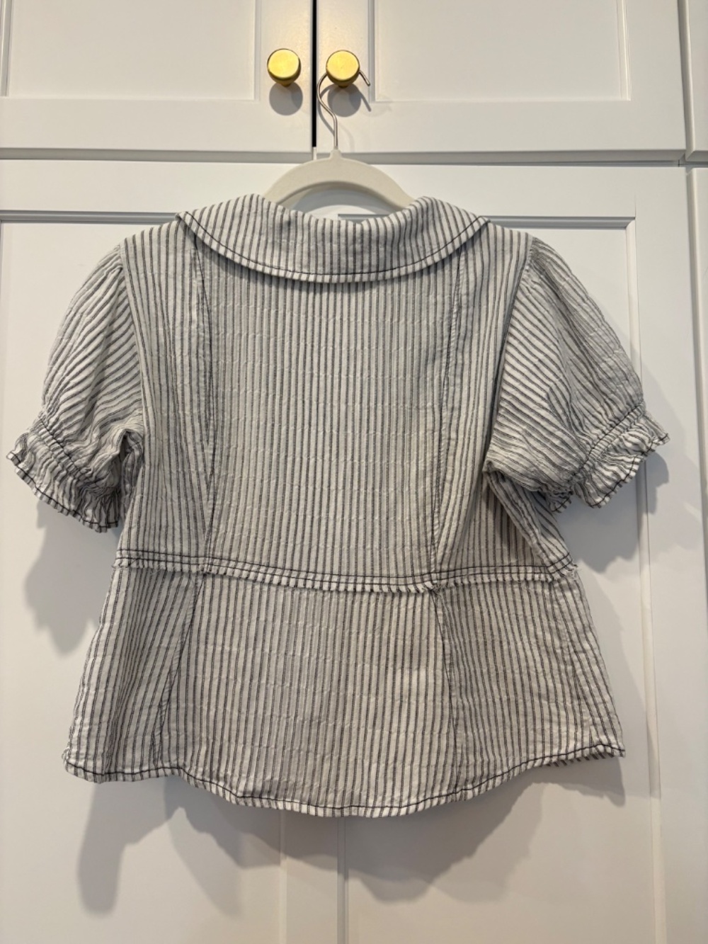 The Keira Collared Button-Front Blouse Tuxedo Edition - Picture 5 of 5